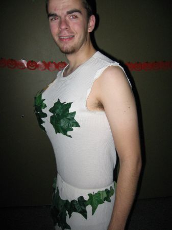 Steve dressed as Eve at a church Halloween event