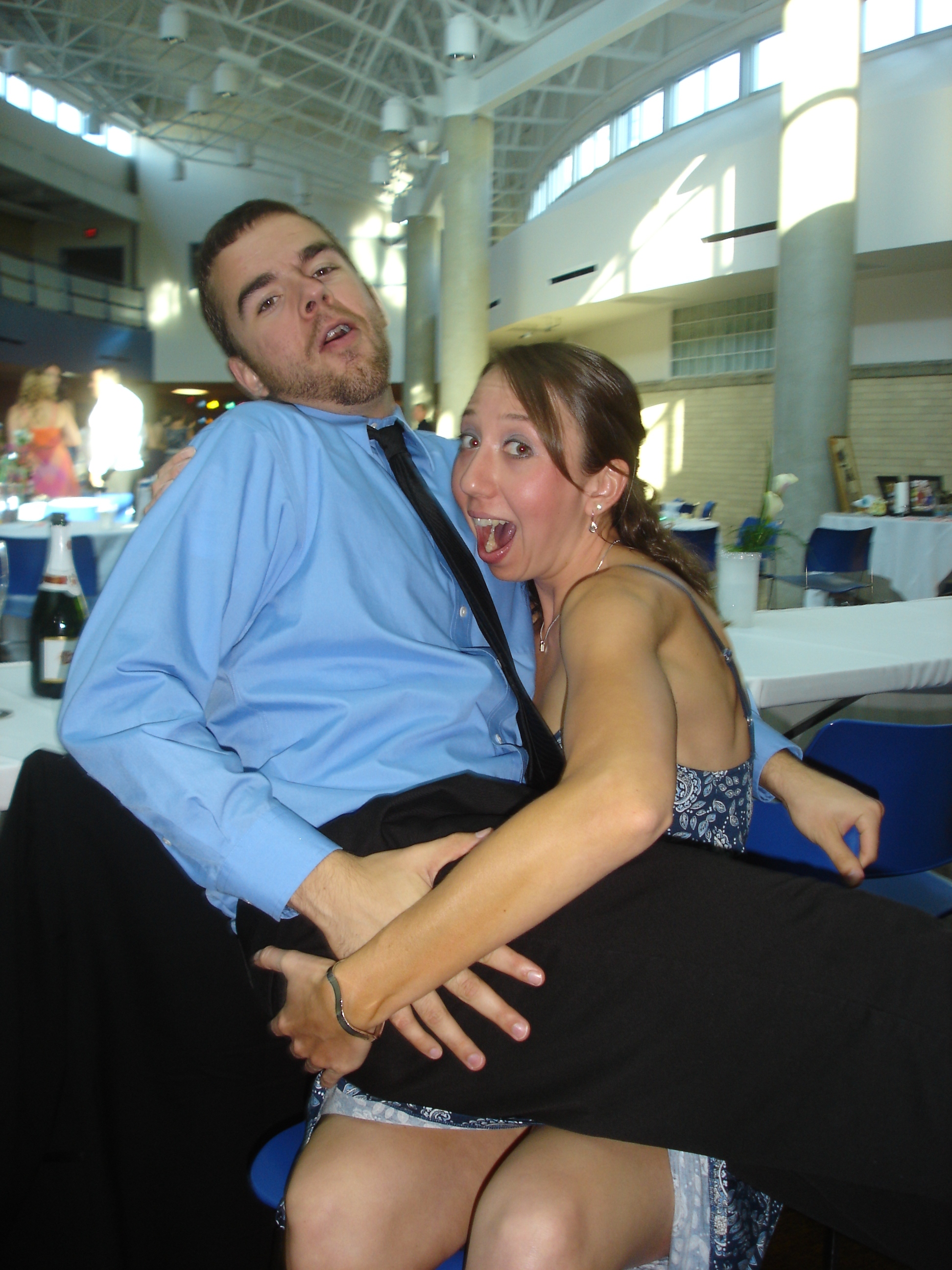 Zoli grabbing Steve at wedding