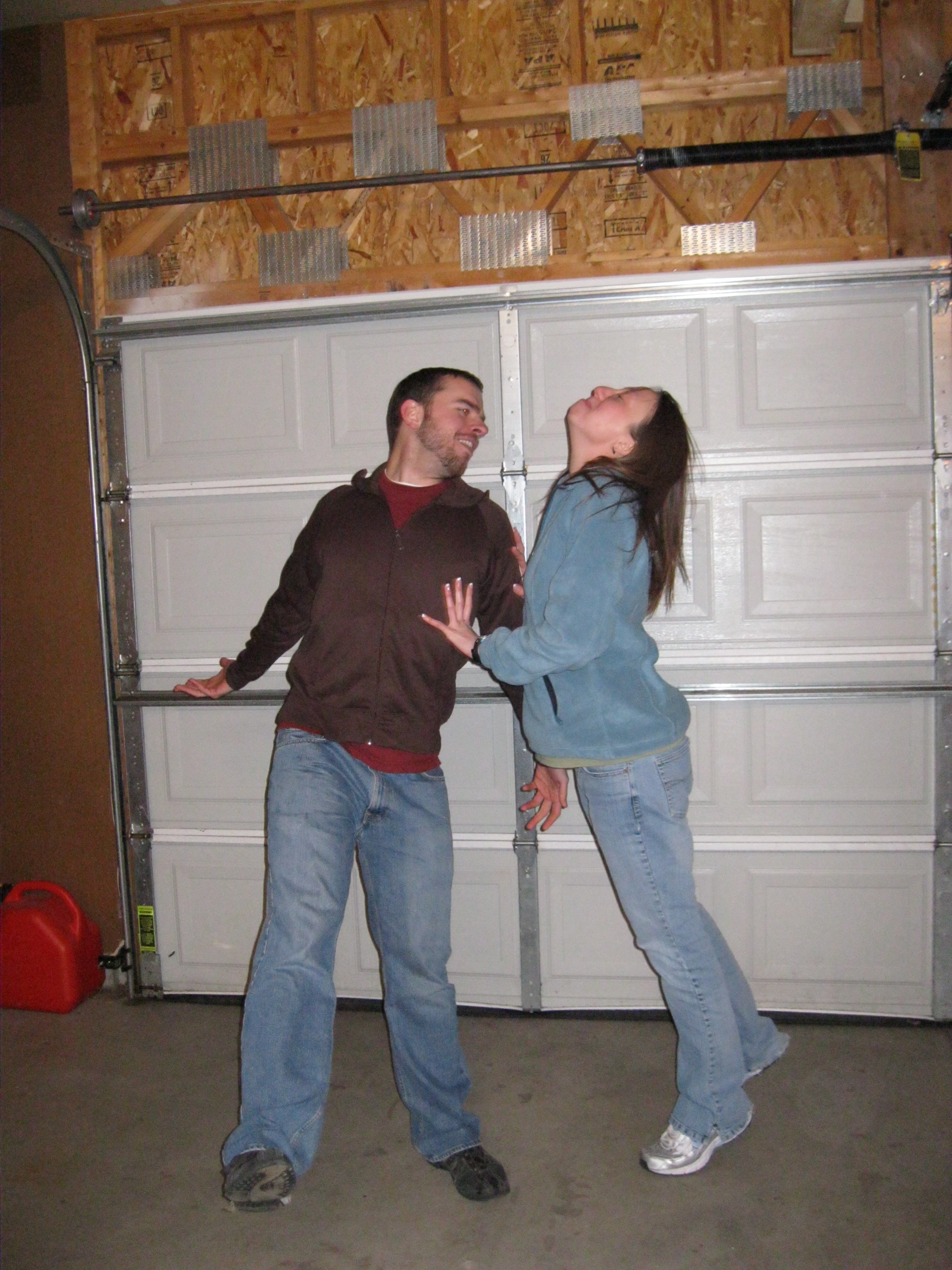 Steve and Zoli dancing in garage