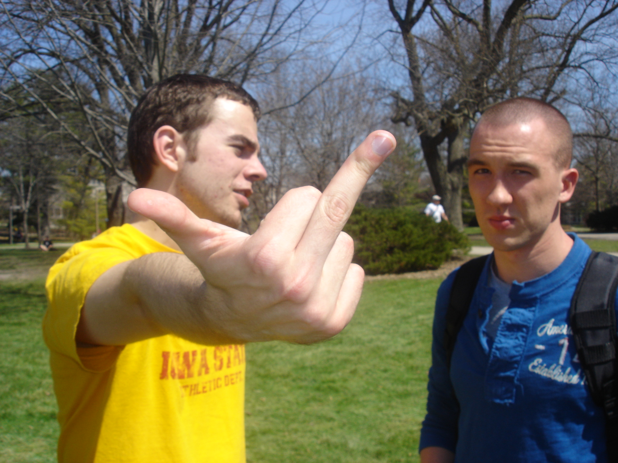 Steve giving the finger